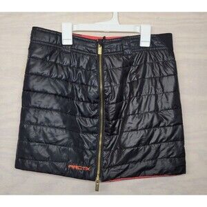 Arctix Women's Size Small Puffer Mini Skirt Full Zip Front Black